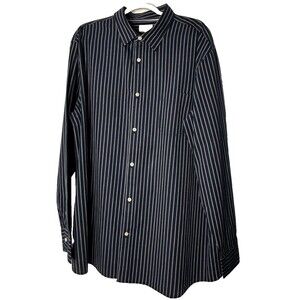Sonoma Life Style Dress Shirt Men's Sz XXL Blue Stripe Button-Up Poplin Long SL